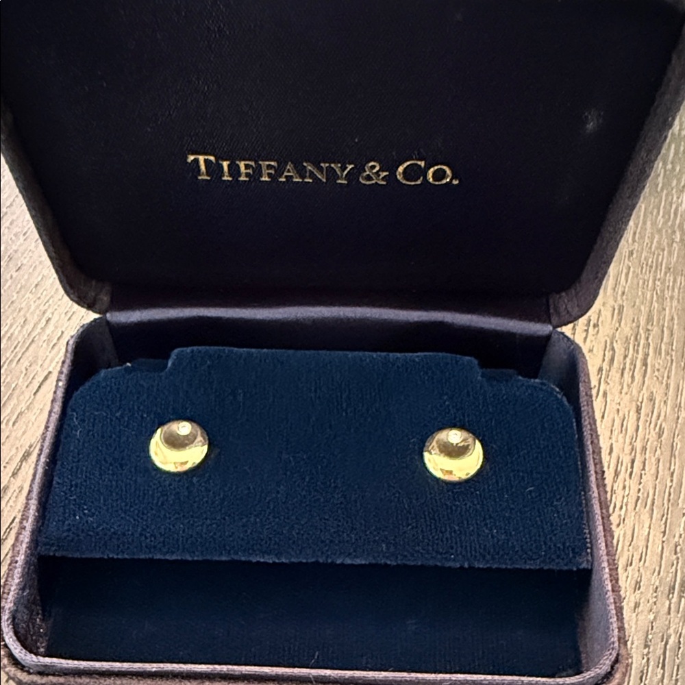 Tiffany & Co. Elsa Peretti.  Disc Earrings with Diamonds.18k.hard to find